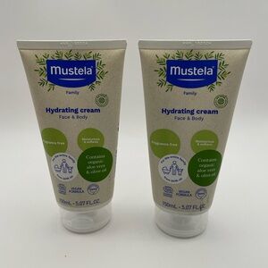 NEW - 2 pk Mustela Certified Organic Hydrating Cream Natural Body Lotion 5.07 oz